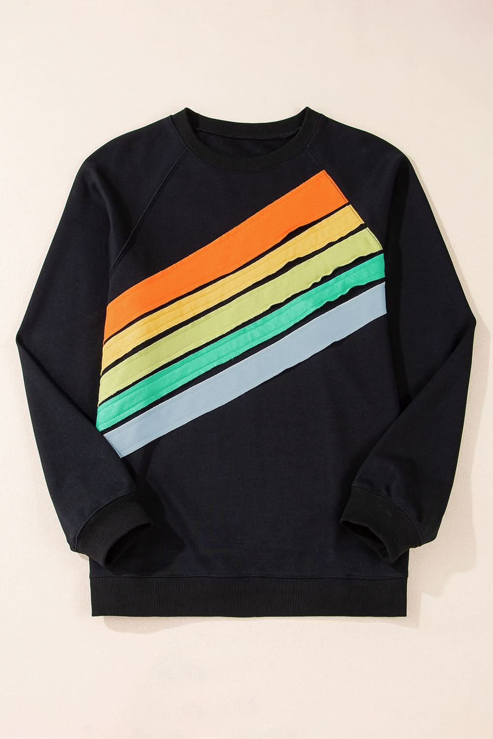 Plus size rainbow raglan sweatshirt
