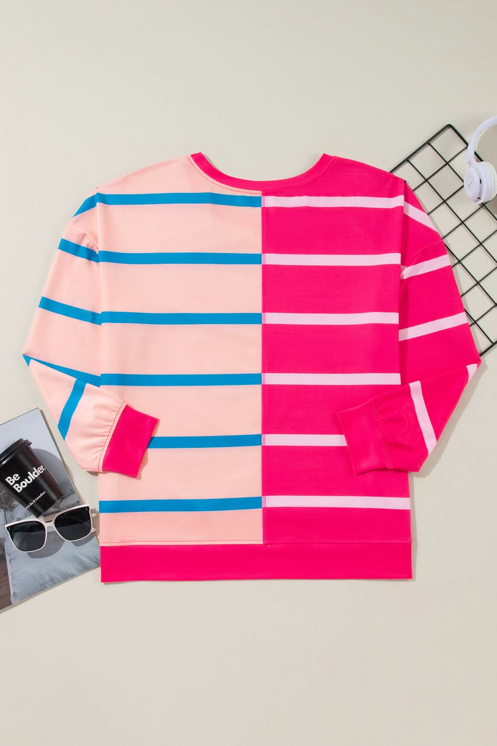 Plus size rose stripe tee