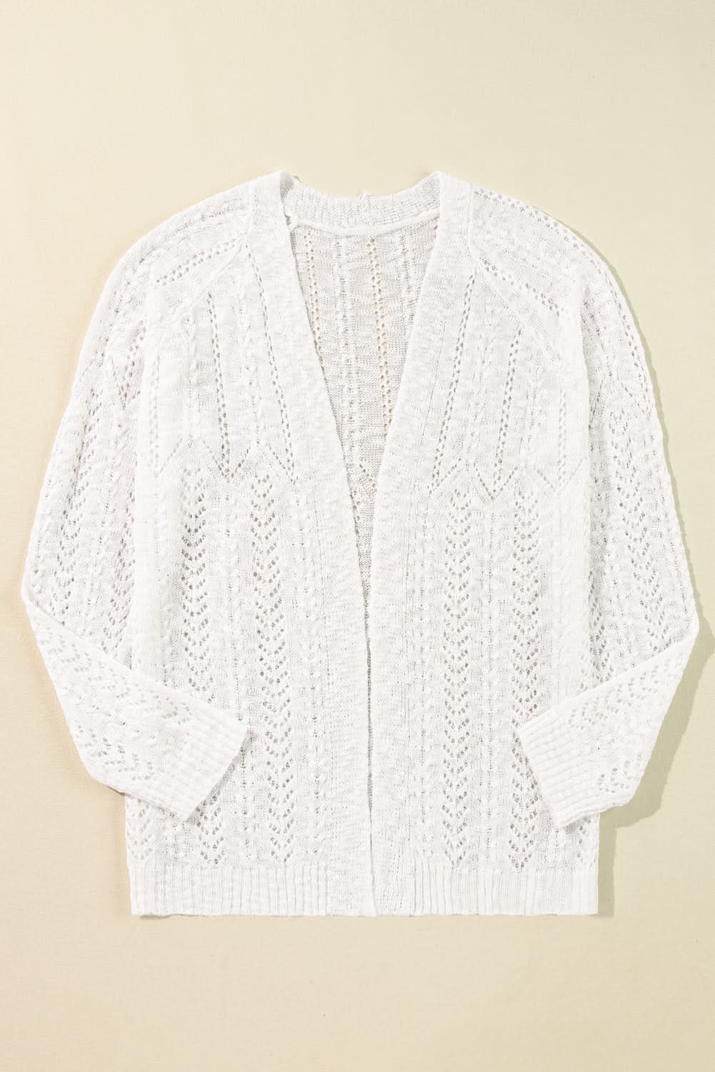 Plus size white open cardigan