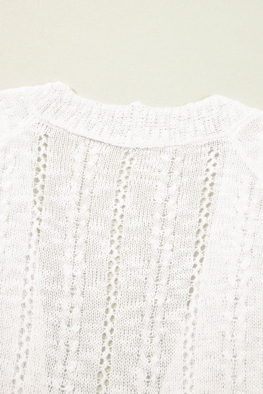 Plus size white open cardigan