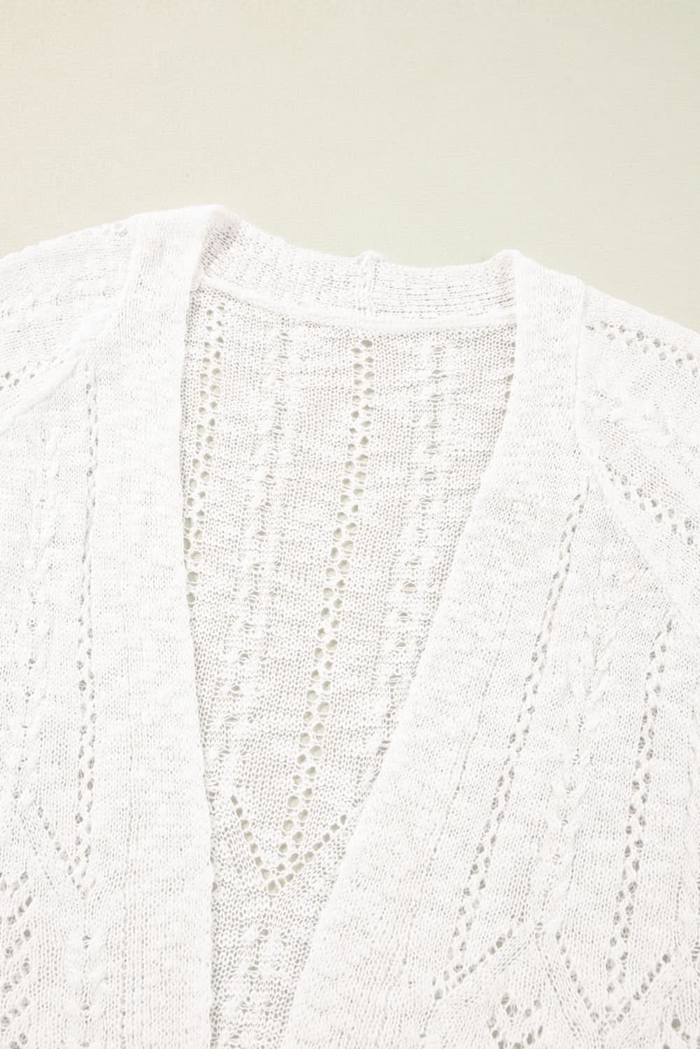 Plus size white open cardigan