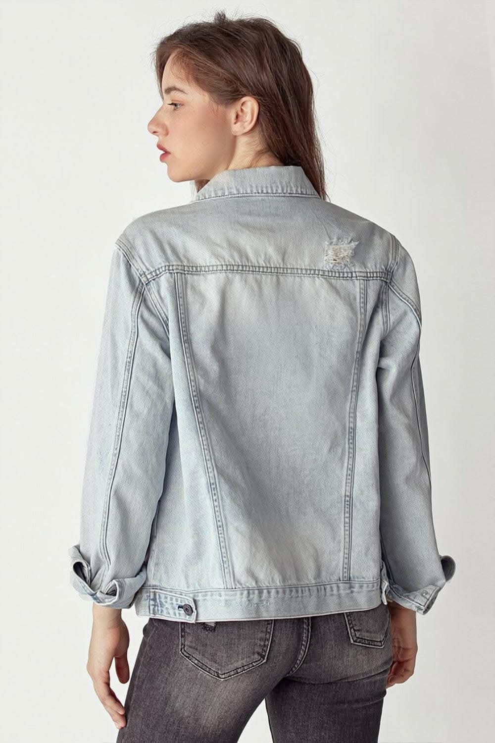 Premium RISEN Distressed Button Up Jacket