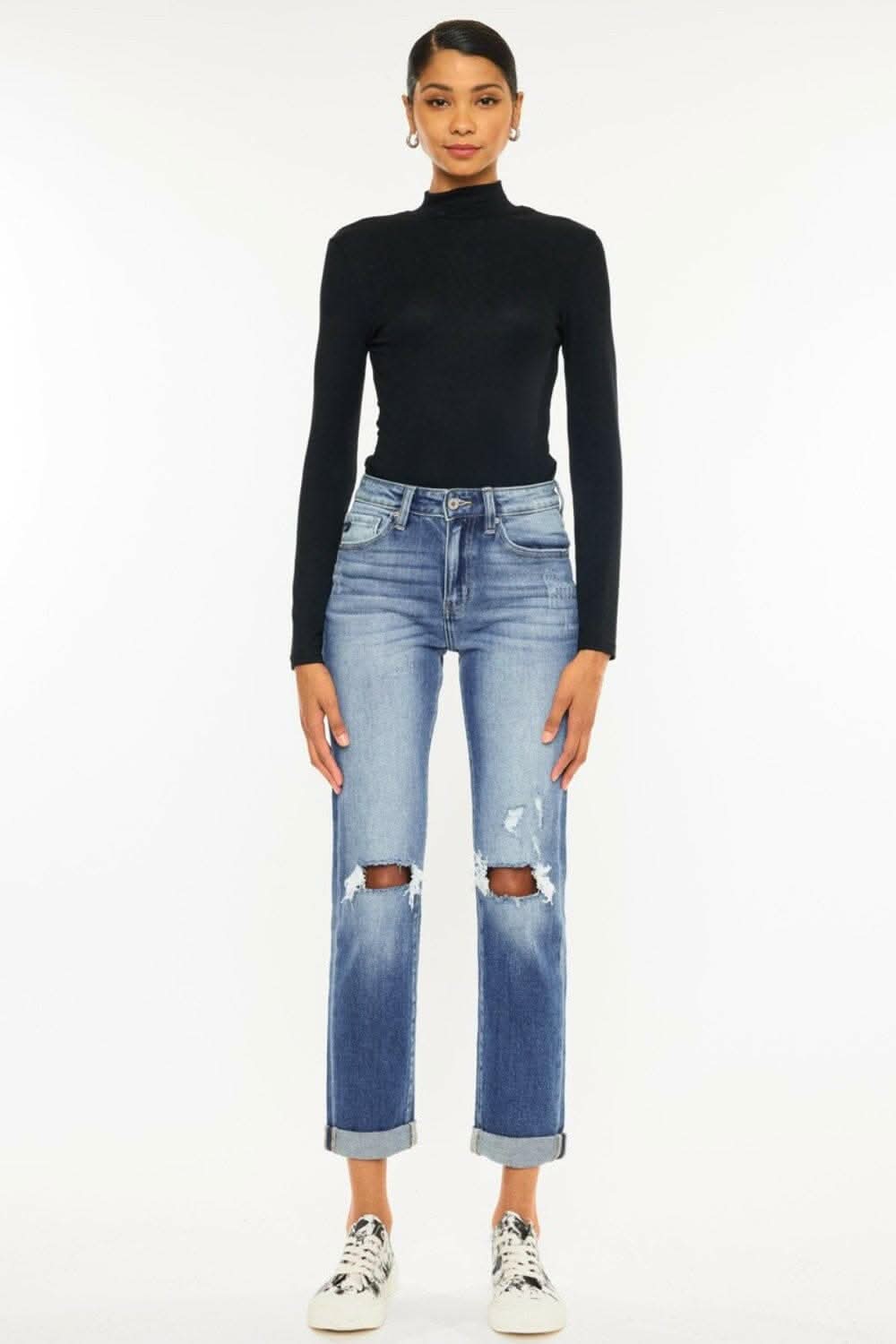 Premium Rebel Chic Distressed Cropped Jeans