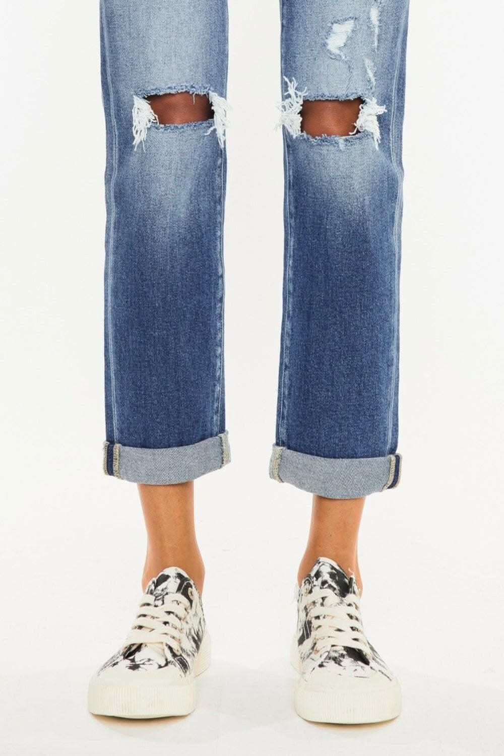 Premium Rebel Chic Distressed Cropped Jeans