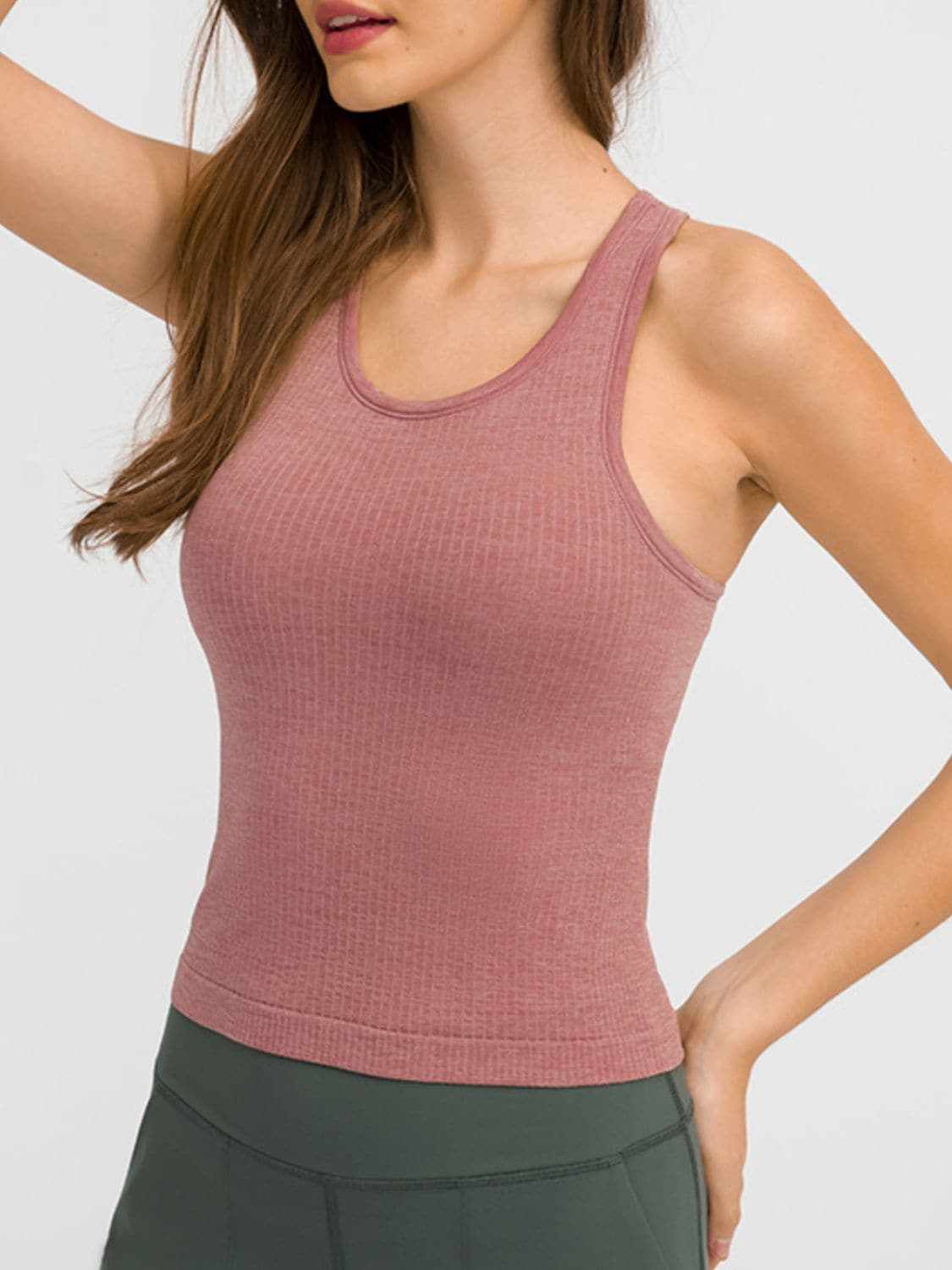 Removable pad racerback tank