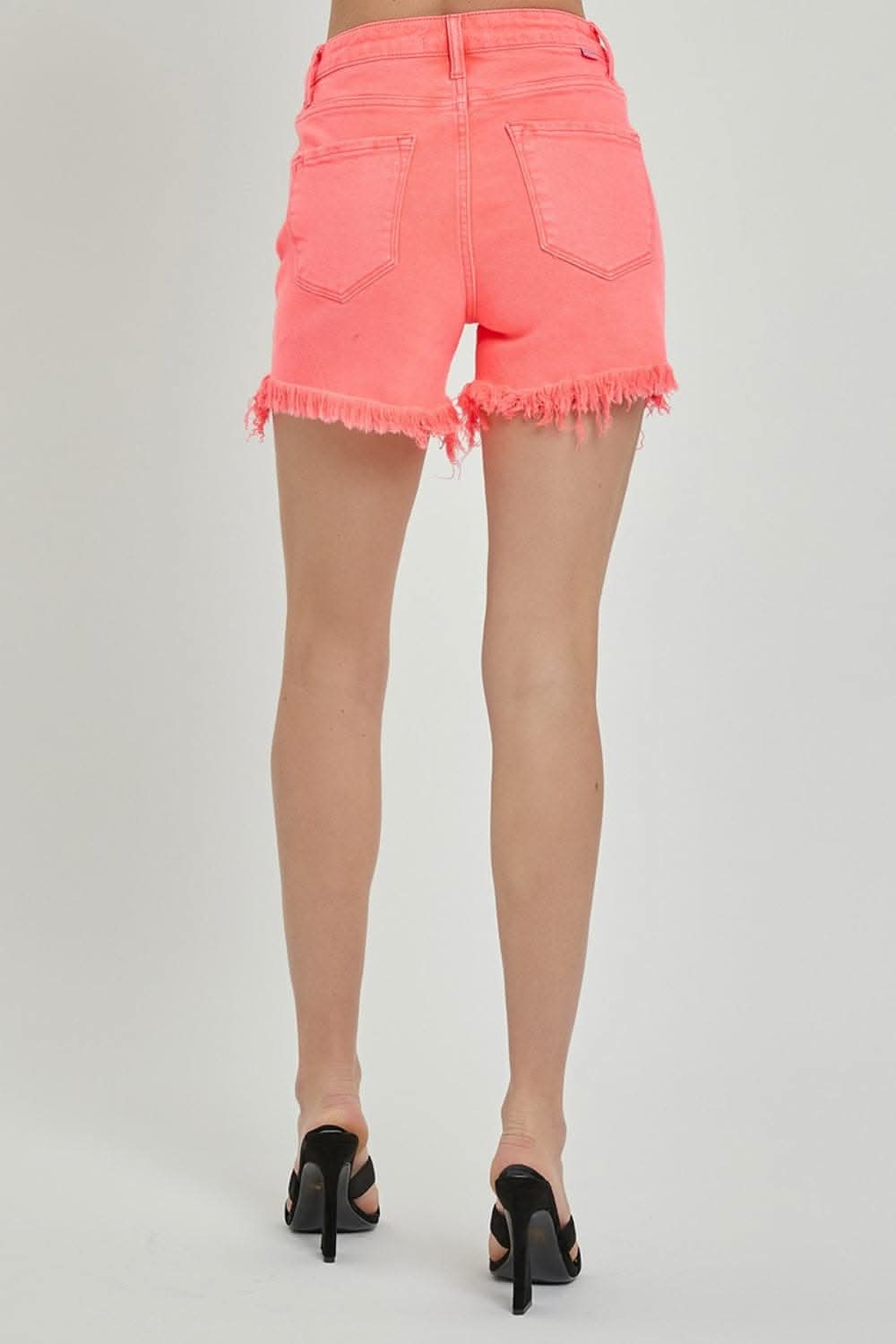 Premium Risen asymmetrical denim shorts