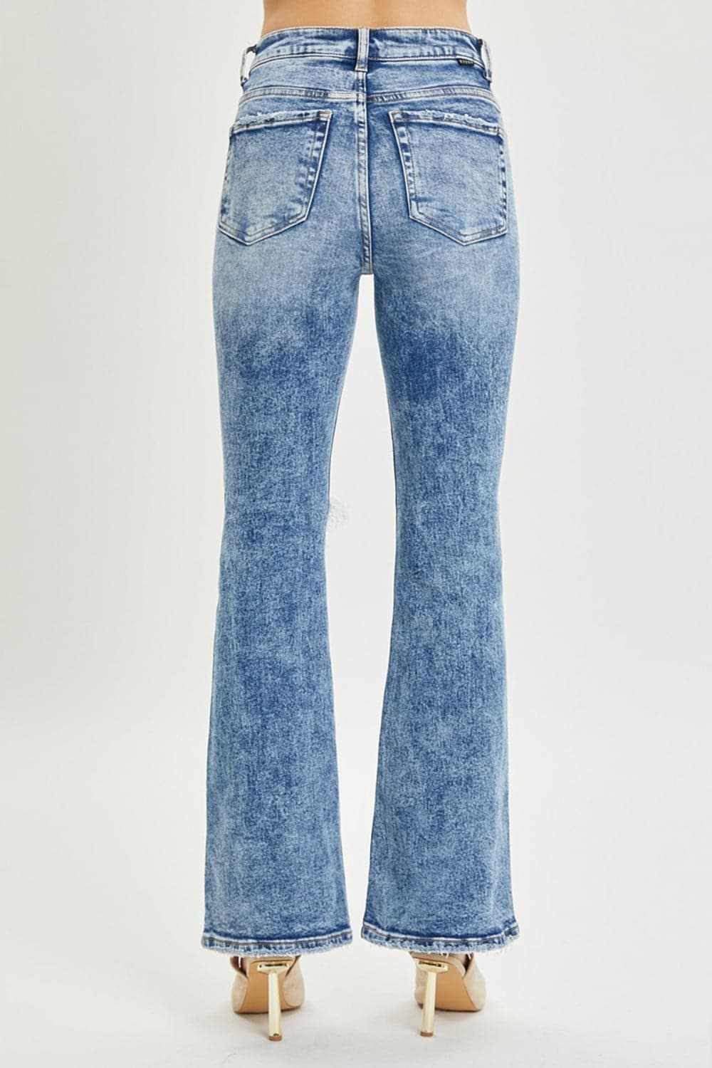 Risen high rise distressed flares