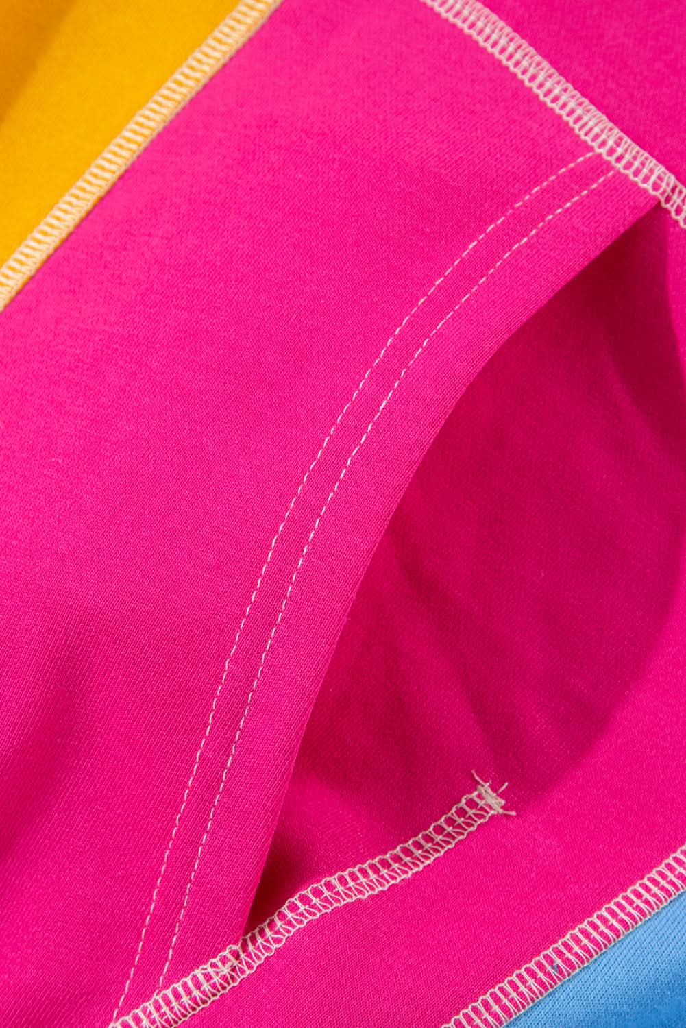 Rose red plus size colorblock sweatshirt