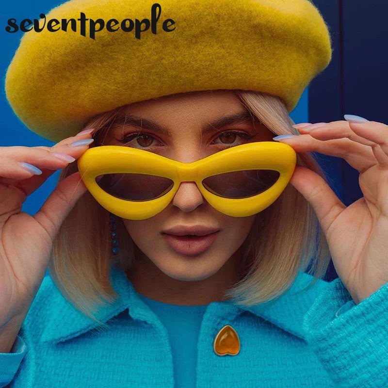 Premium Plush Women Cat Eye Sunglasses for Stylish Protection