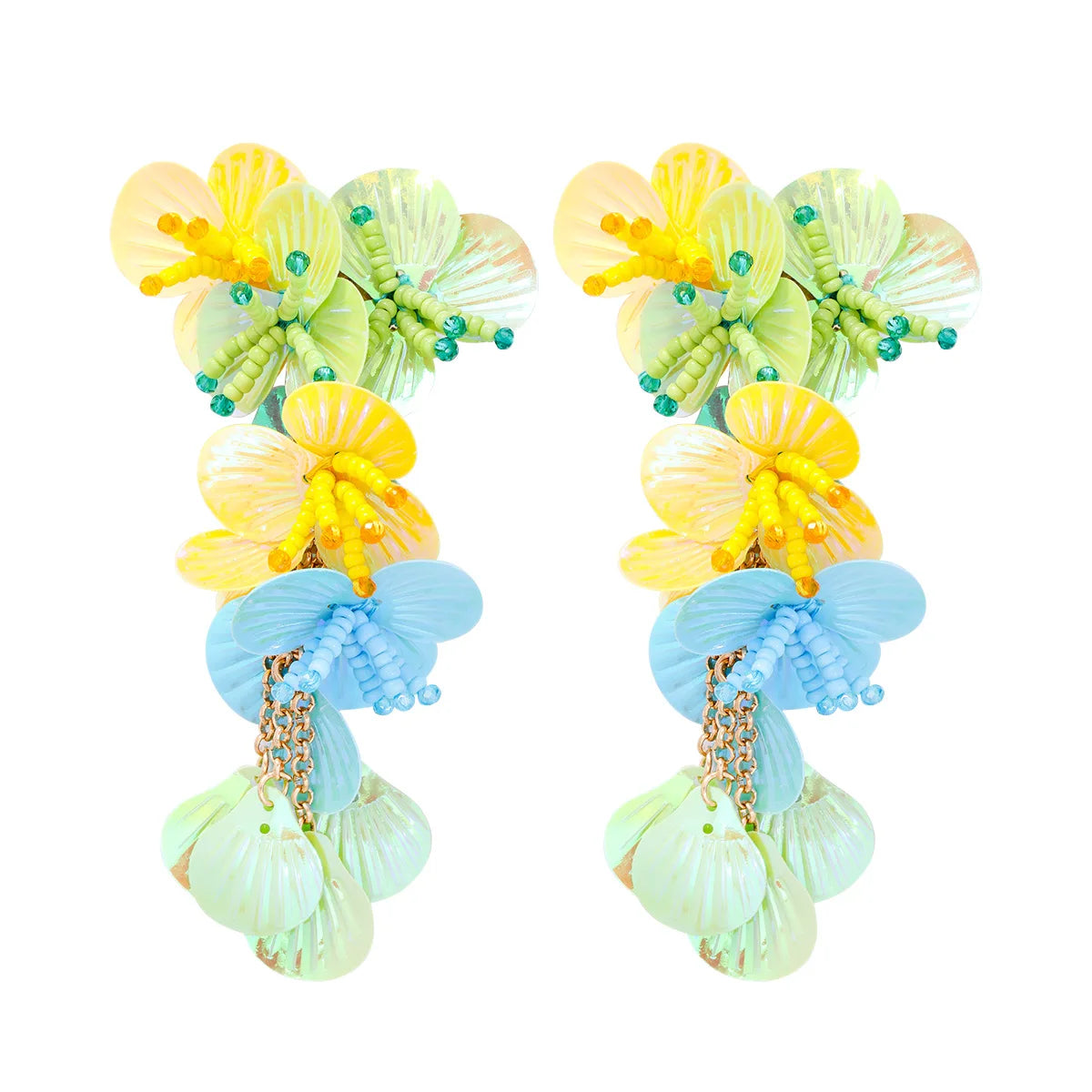 Premium Colorful Shiny Large Shell Earrings for Bold Fashion Style