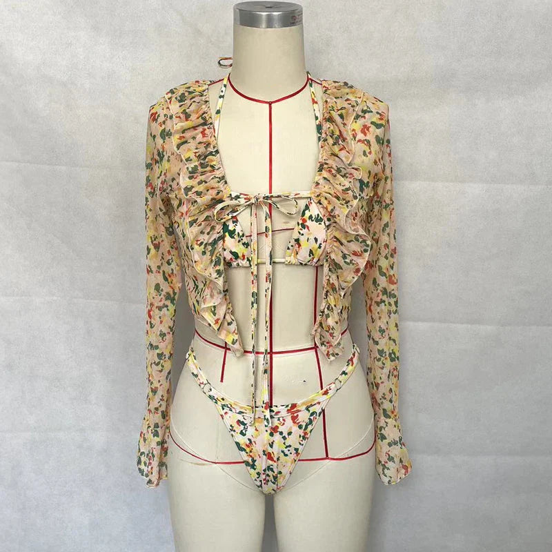 Premium Shannon Three Piece Swimsuit for Stylish Beach Days