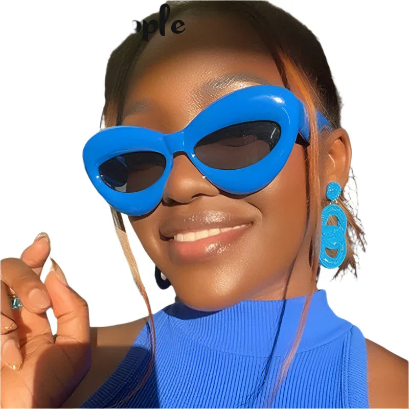 Premium Plush Women Cat Eye Sunglasses for Stylish Protection