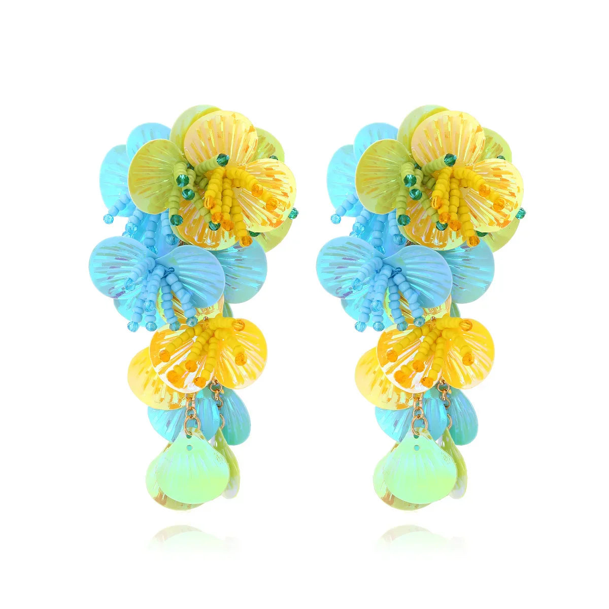 Premium Colorful Shiny Large Shell Earrings for Bold Fashion Style