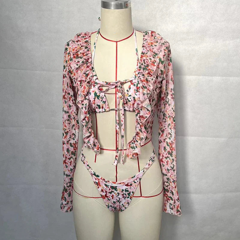 Premium Shannon Three Piece Swimsuit for Stylish Beach Days