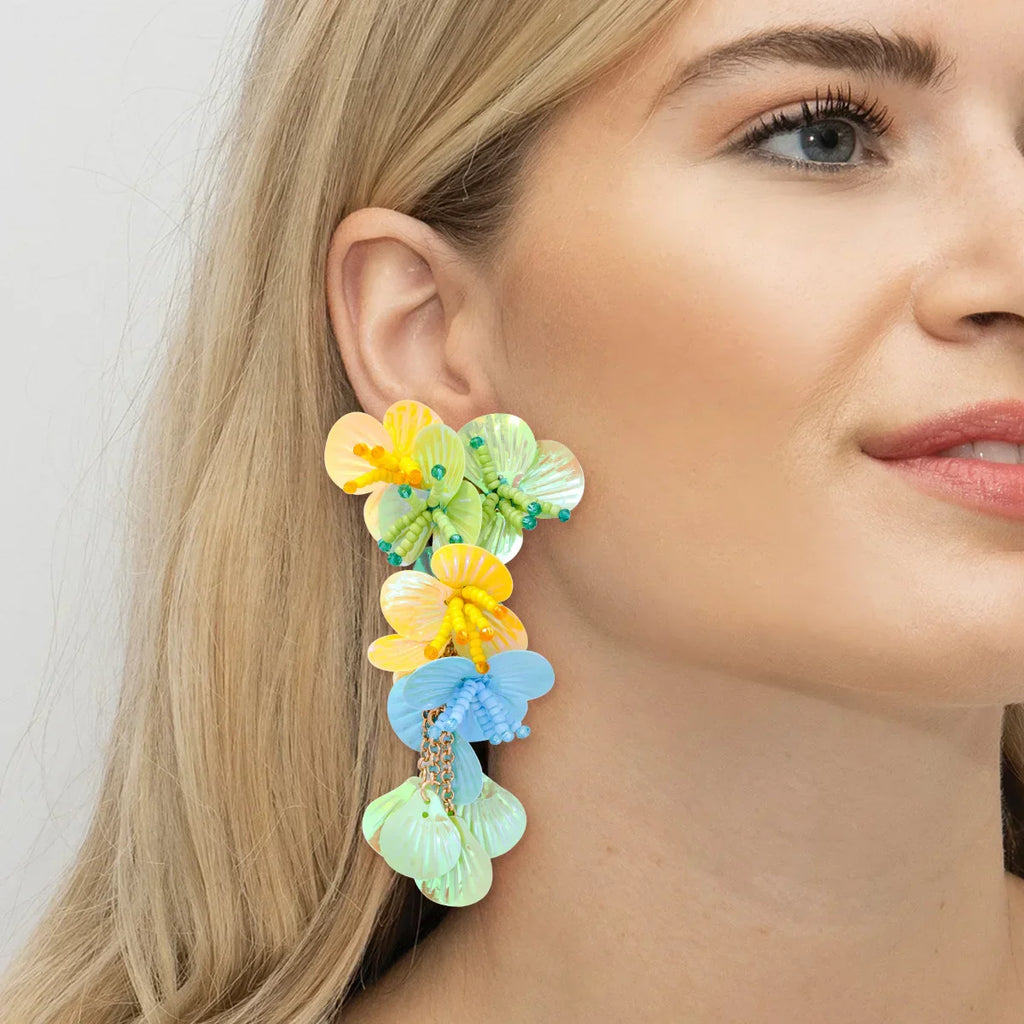 Premium Colorful Shiny Large Shell Earrings for Bold Fashion Style