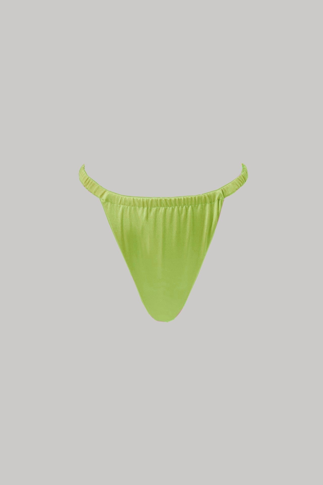 Sofia Bikini Bottoms in Chartreuse with Tunneled Elastic Ruching