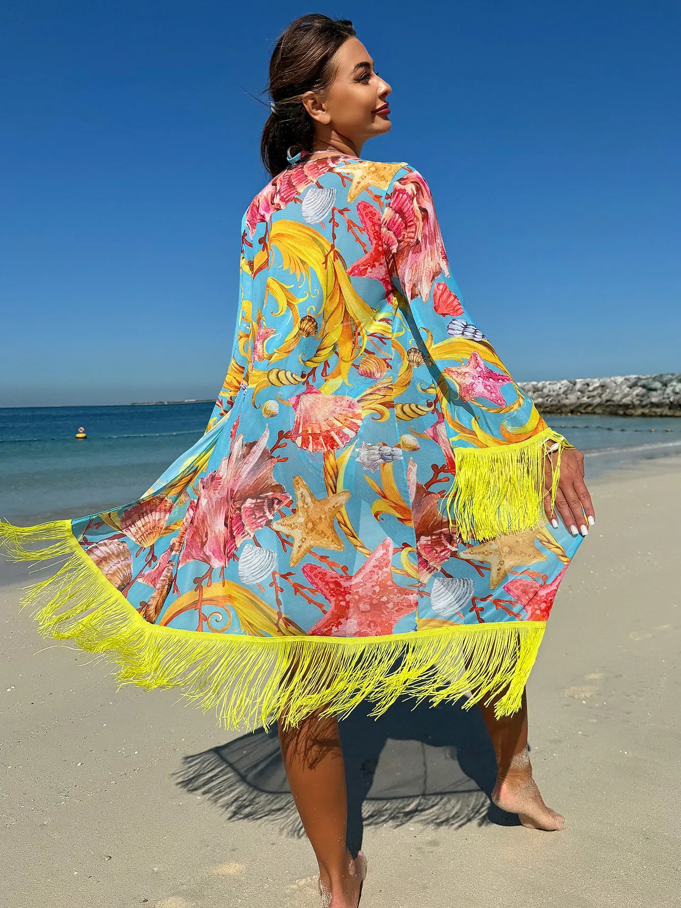 Premium Feely Tassel Drape Three Piece Swimsuit Set for Women