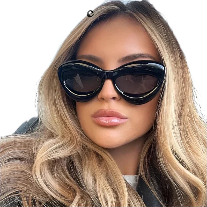 Premium Plush Women Cat Eye Sunglasses for Stylish Protection
