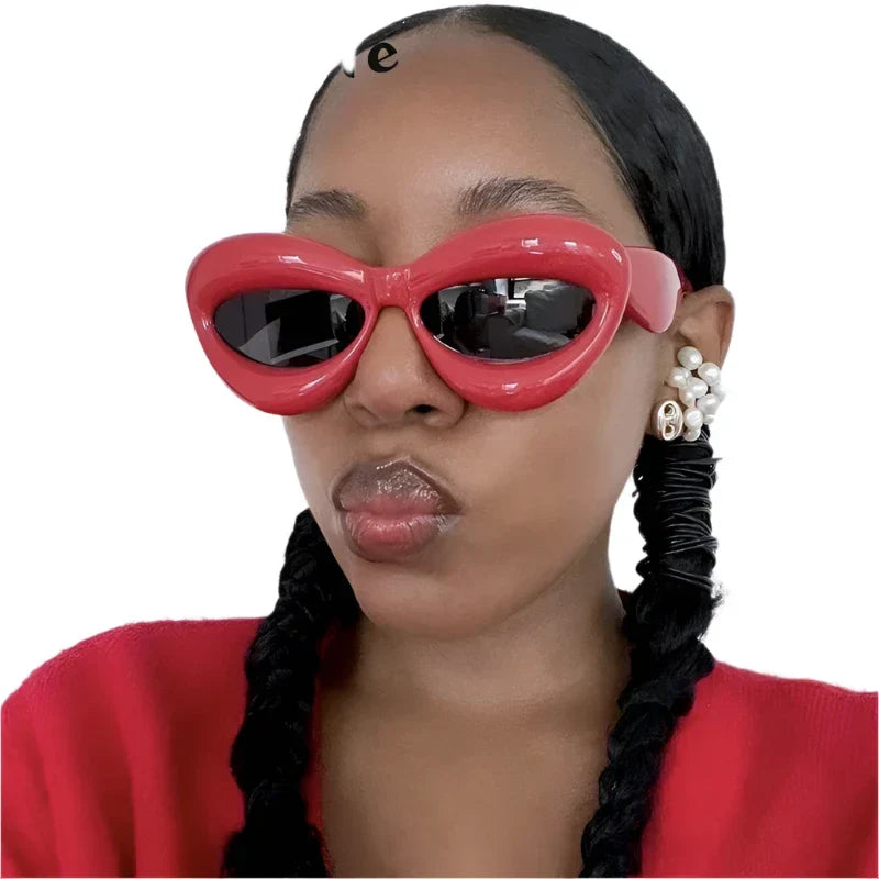 Premium Plush Women Cat Eye Sunglasses for Stylish Protection