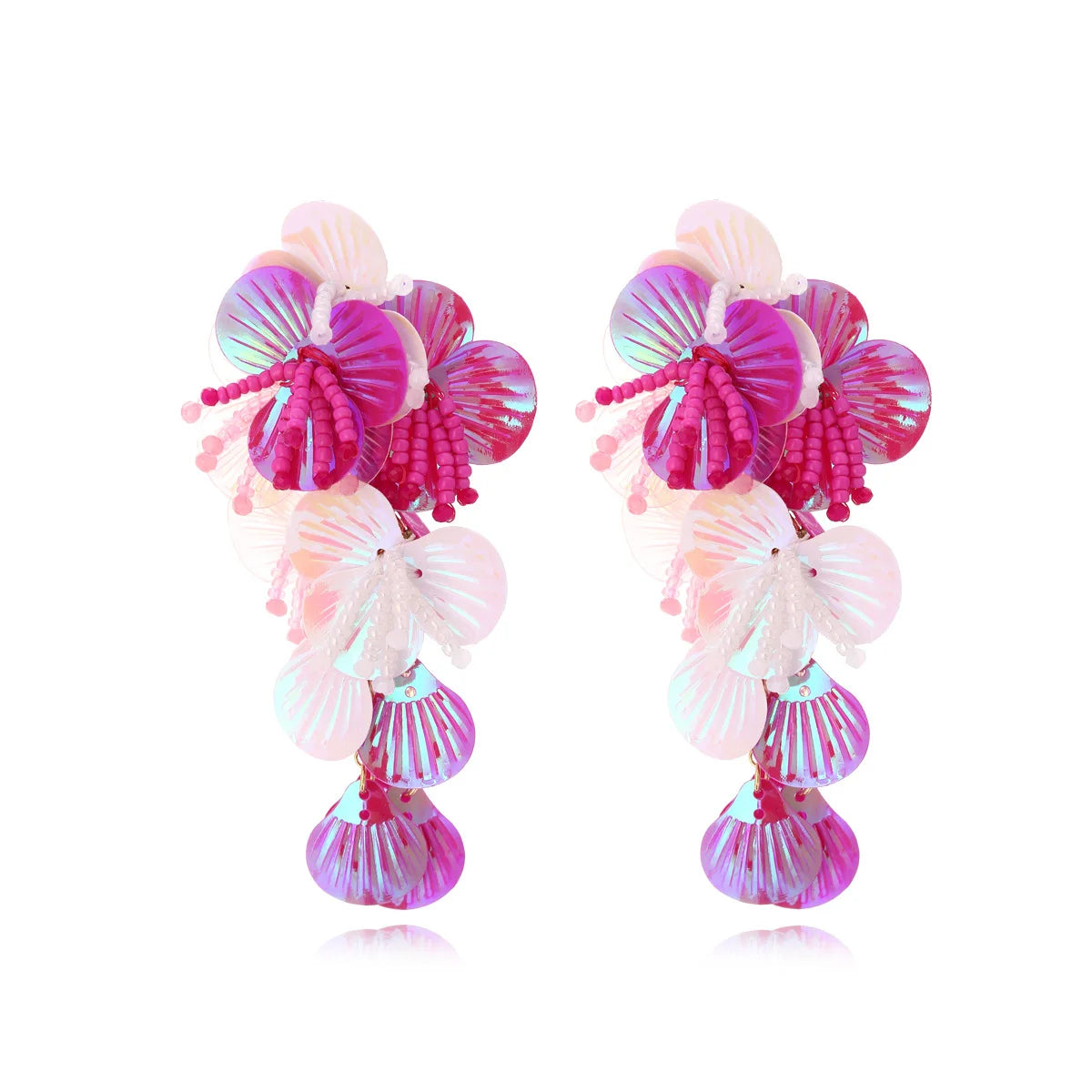 Premium Colorful Shiny Large Shell Earrings for Bold Fashion Style