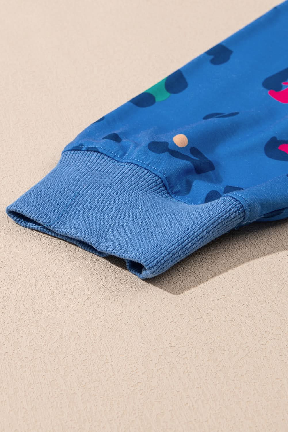 Sky blue leopard print pullover