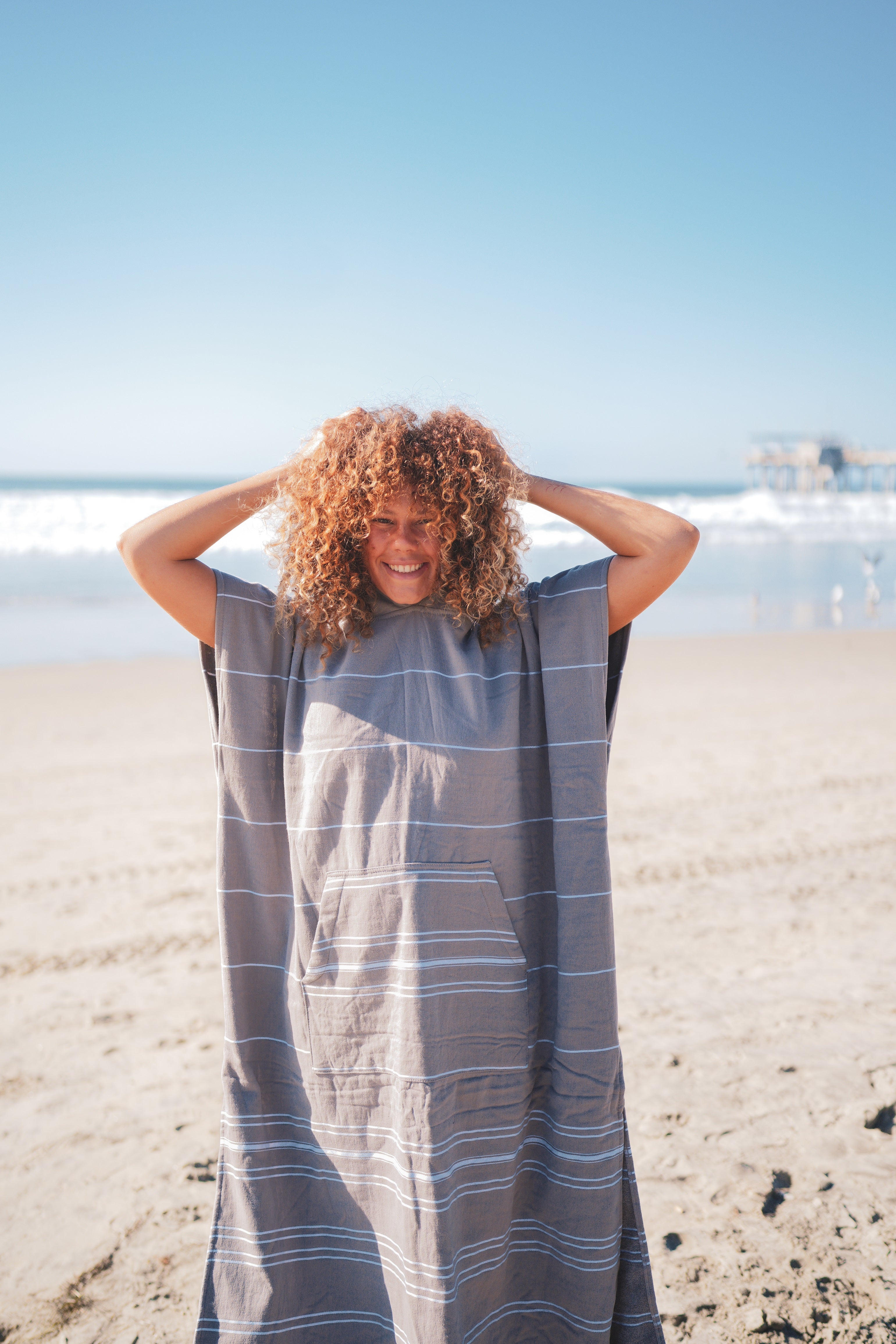 Basiclayersca Del Mar Terry Turkish Towel Surf Poncho Beach