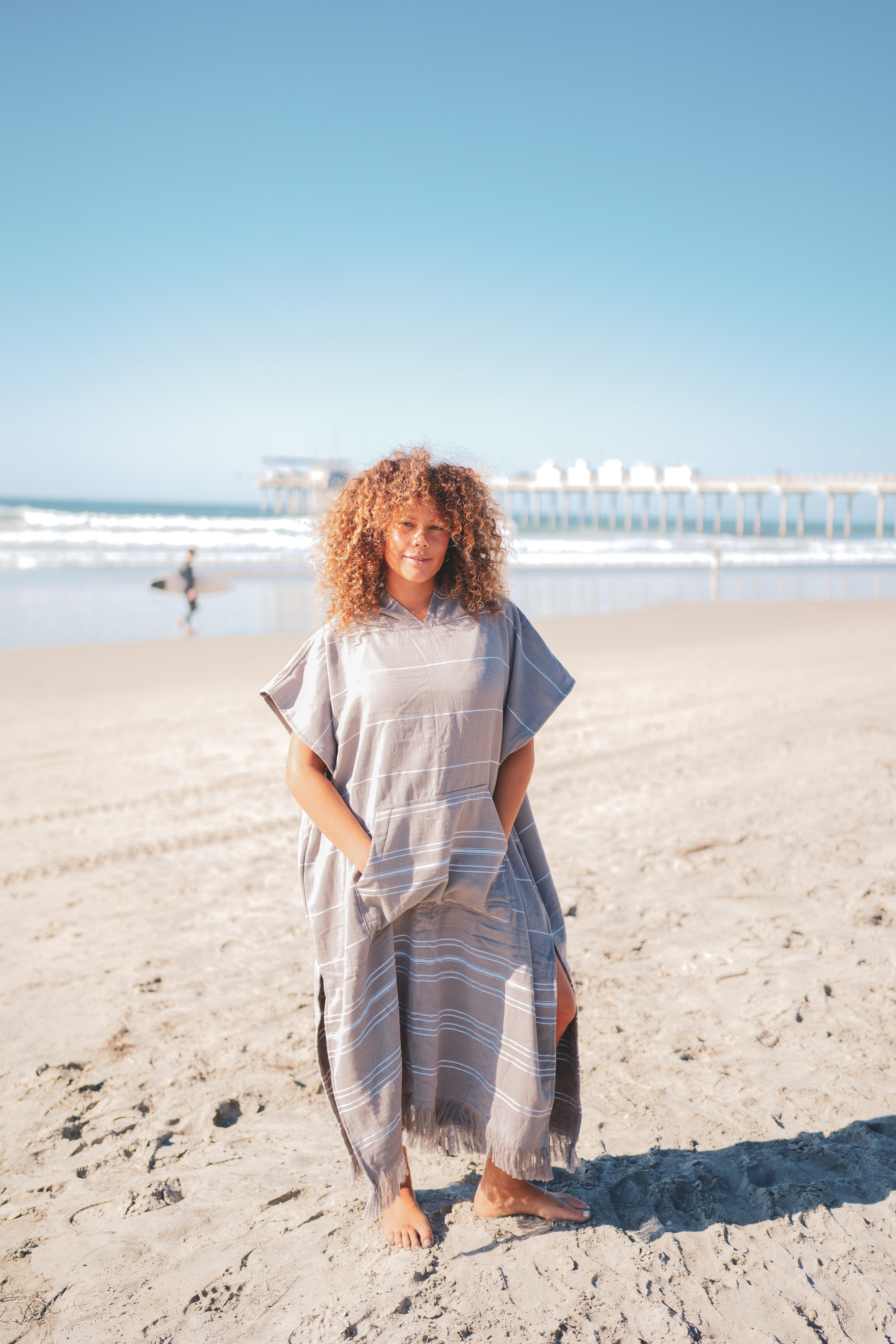 Basiclayersca Del Mar Terry Turkish Towel Surf Poncho Beach