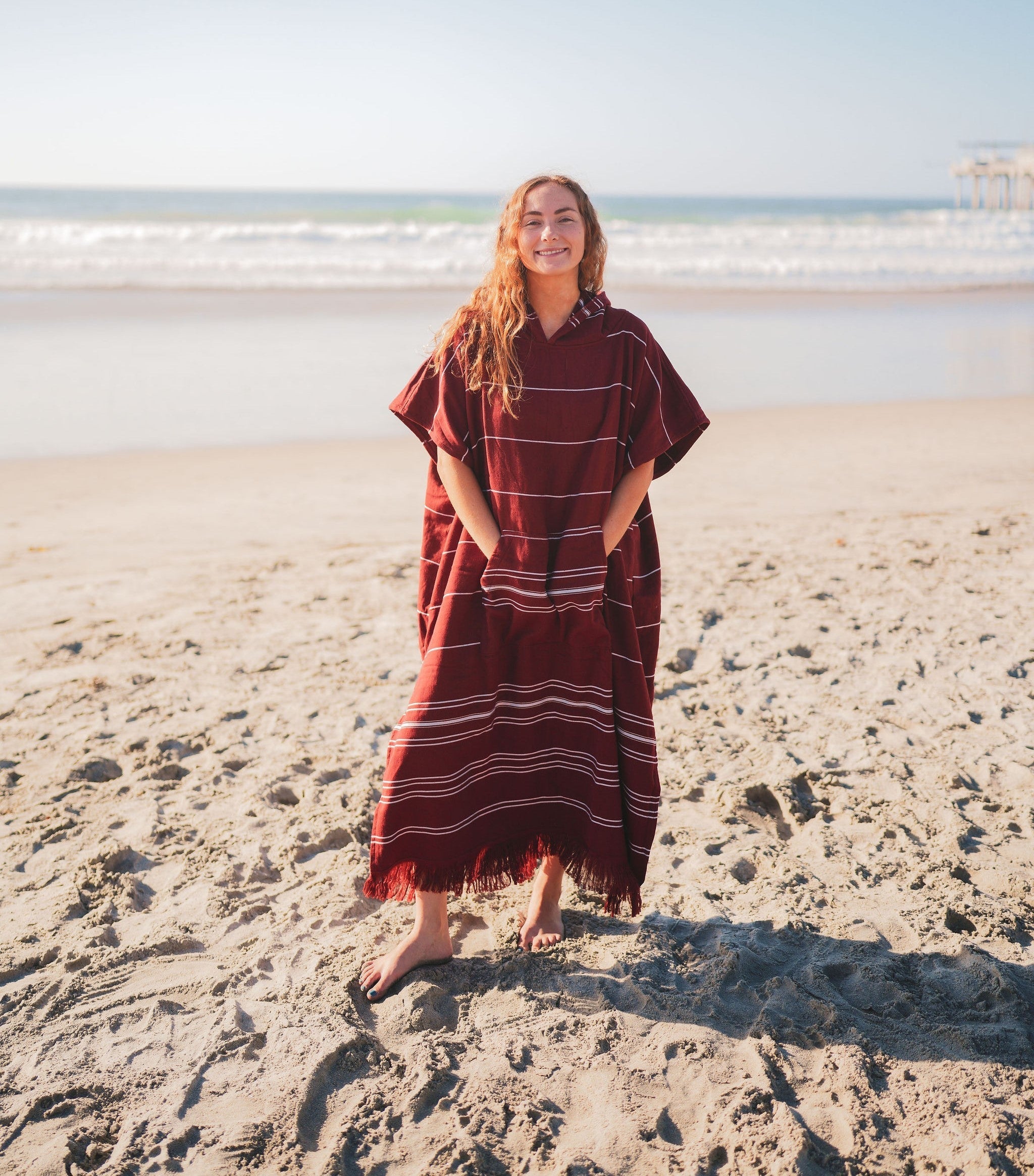 Basiclayersca Del Mar Terry Turkish Towel Surf Poncho Beach
