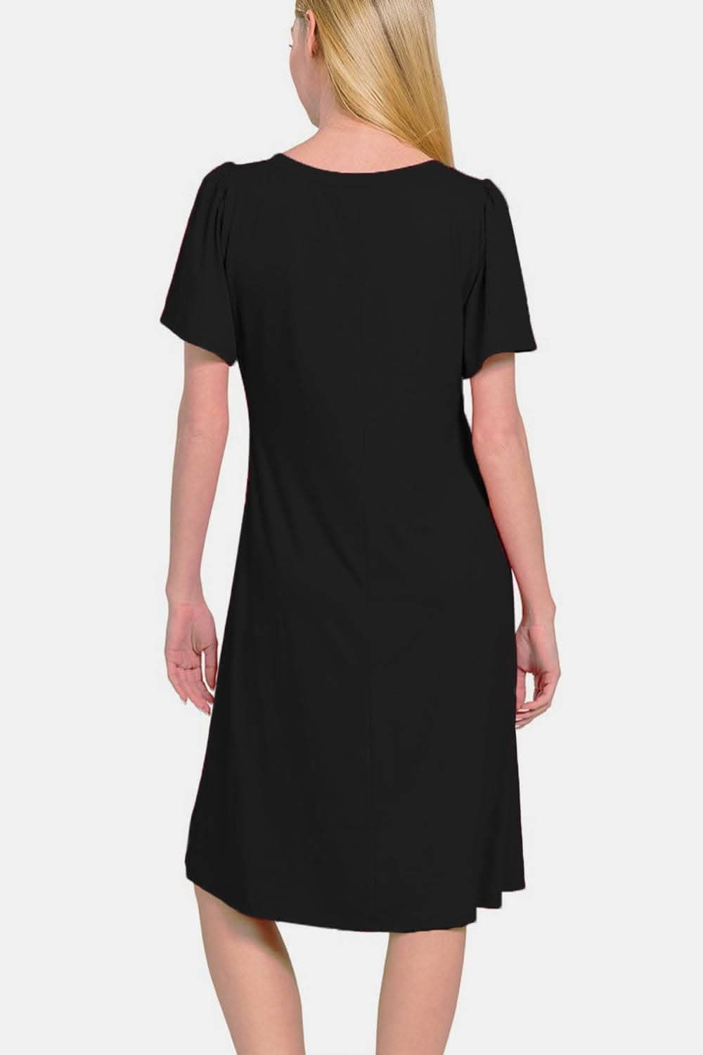 Zenana V-Neck Short Sleeve Dress for Effortless Elegance