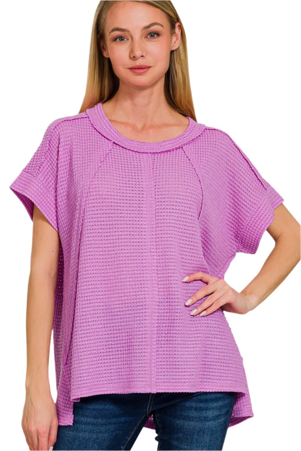 Zenana waffle-knit t-shirt