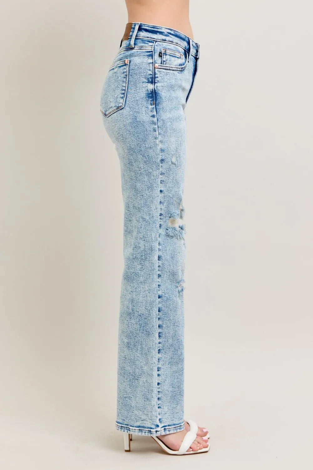 Judy Blue Mineral Wash Destroyed 90s Straight Jeans