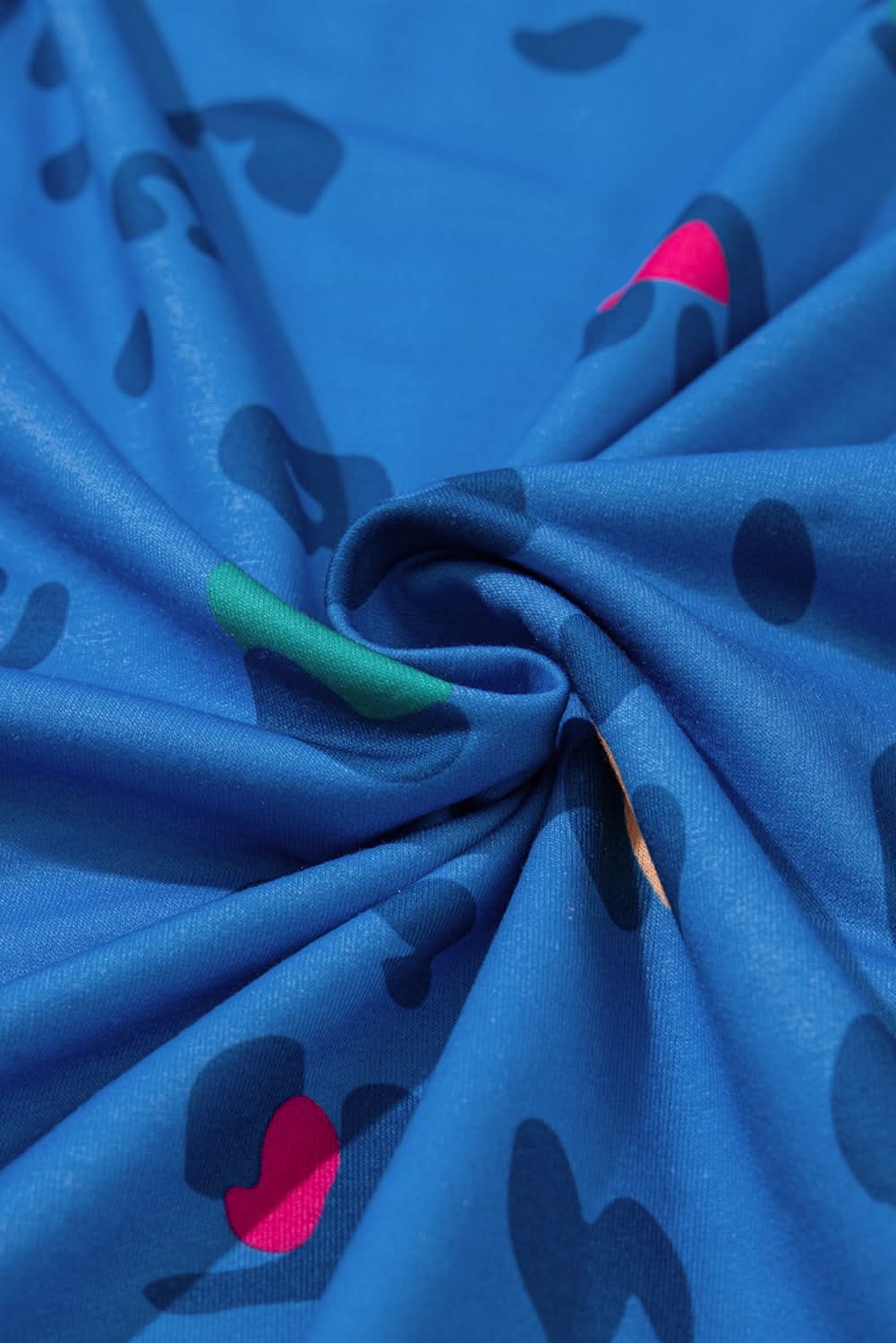 Sky blue leopard print pullover