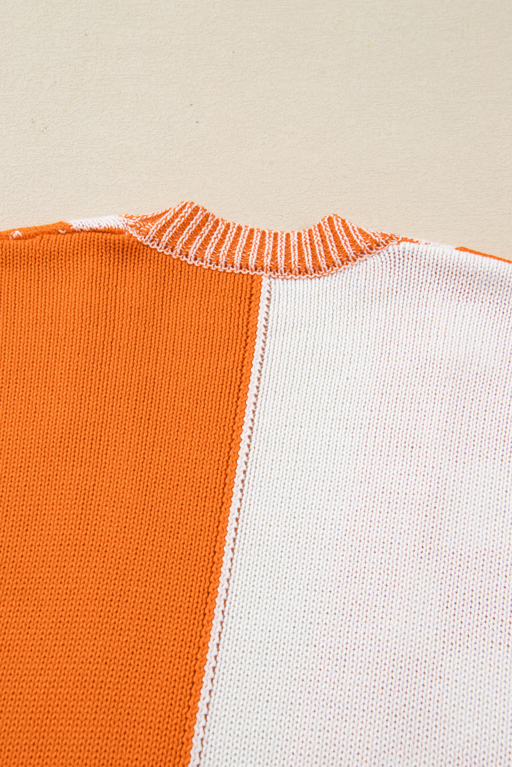 Orange Checkered Bubble Sleeve Drop Shoulder Open Cardigan