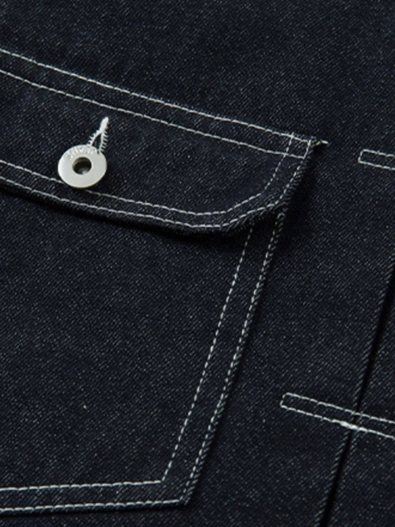 Men's Contrast Stitching Button Up Denim Jacket