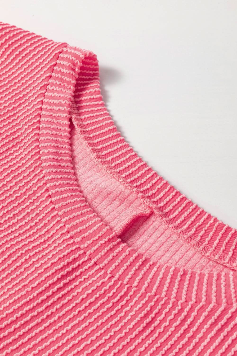 Peach blossom ribbed tee plus size