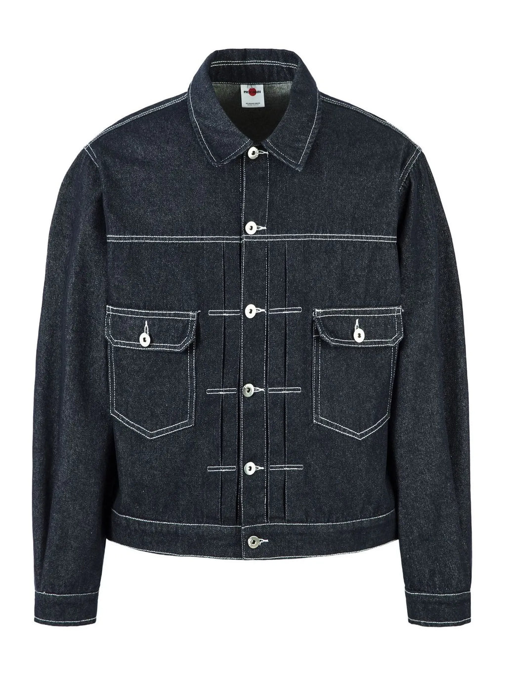 Men's Contrast Stitching Button Up Denim Jacket