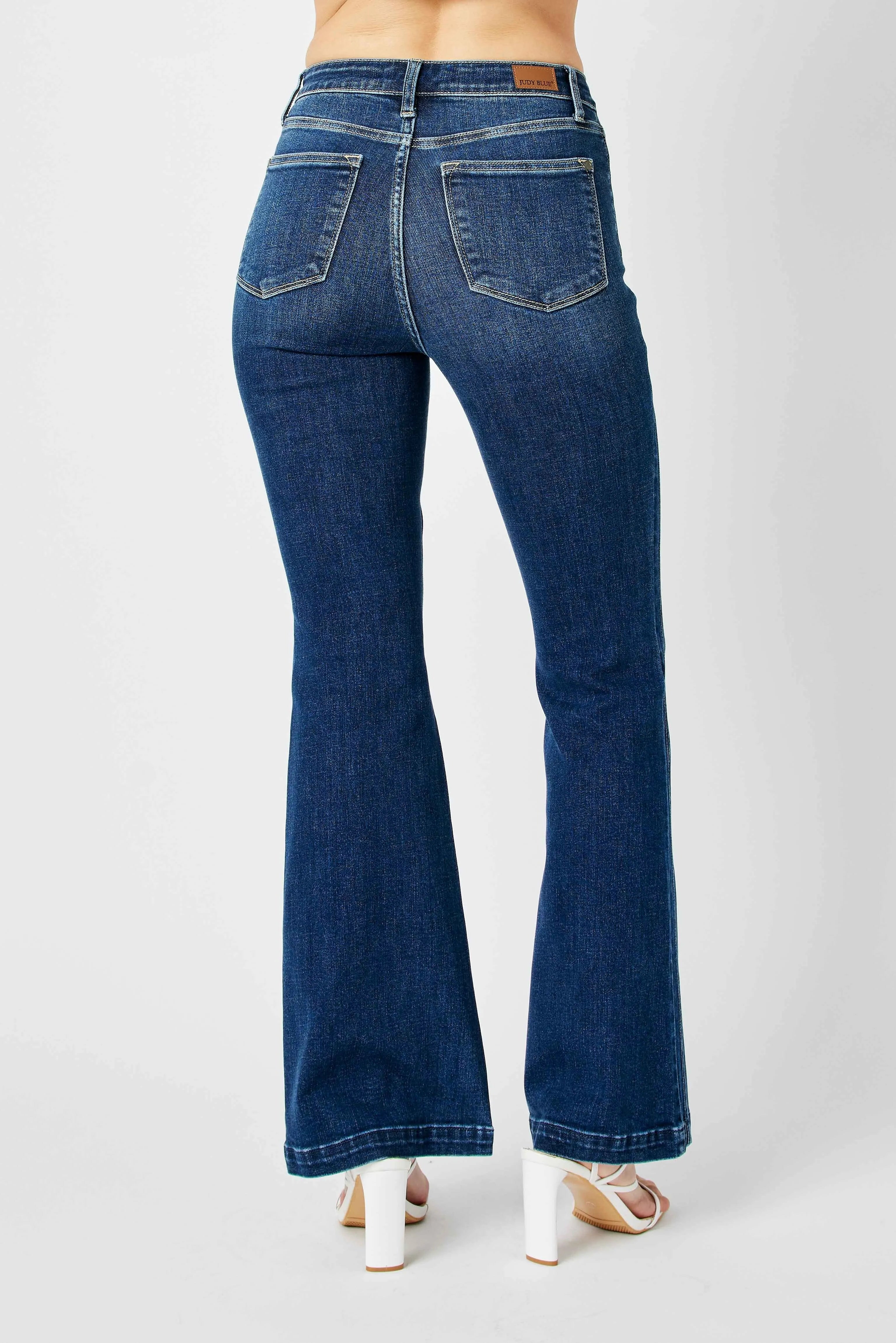Judy Blue High Waist Flare Jeans Plus Size Angled Side Seam