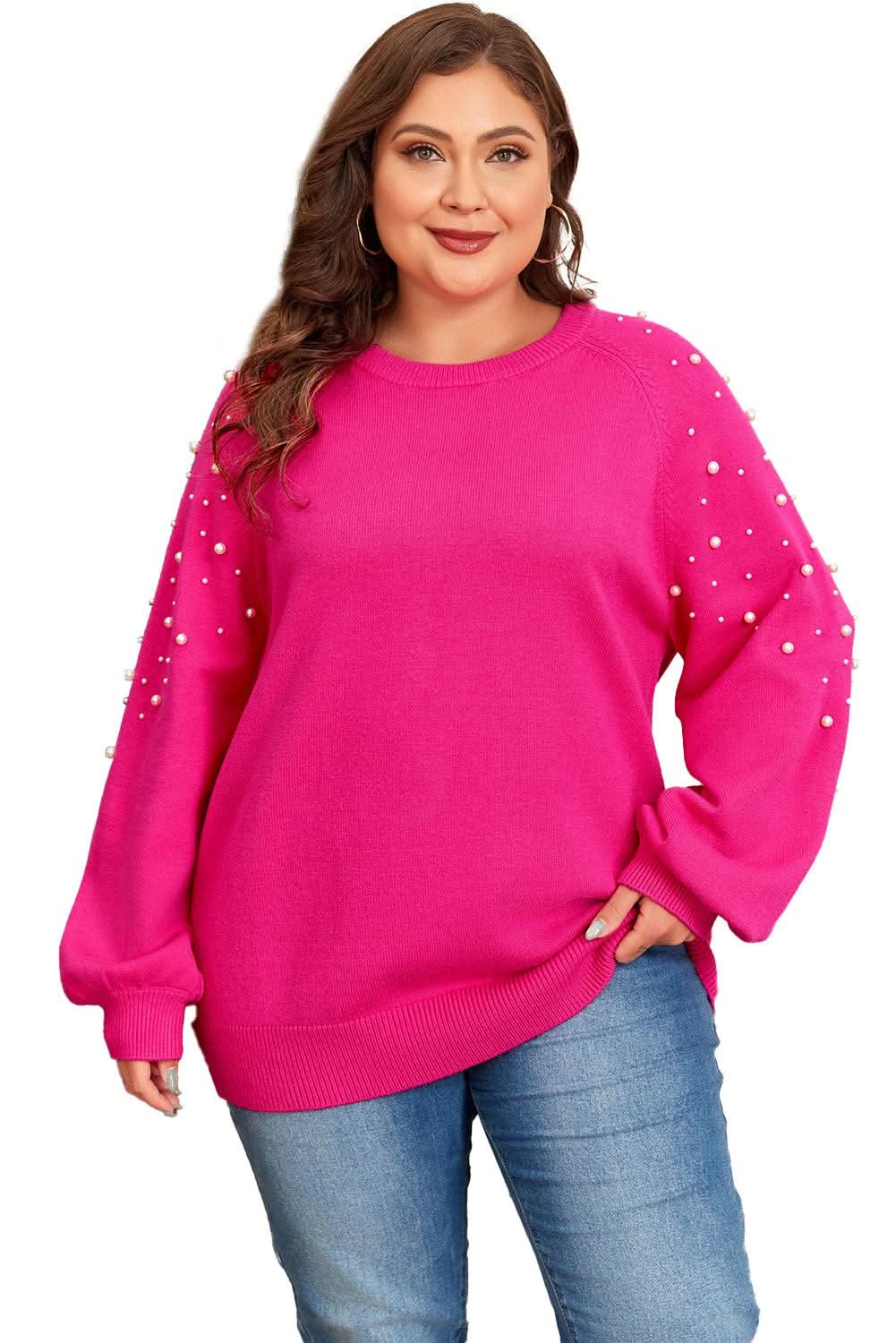 Strawberry pink plus size sweater
