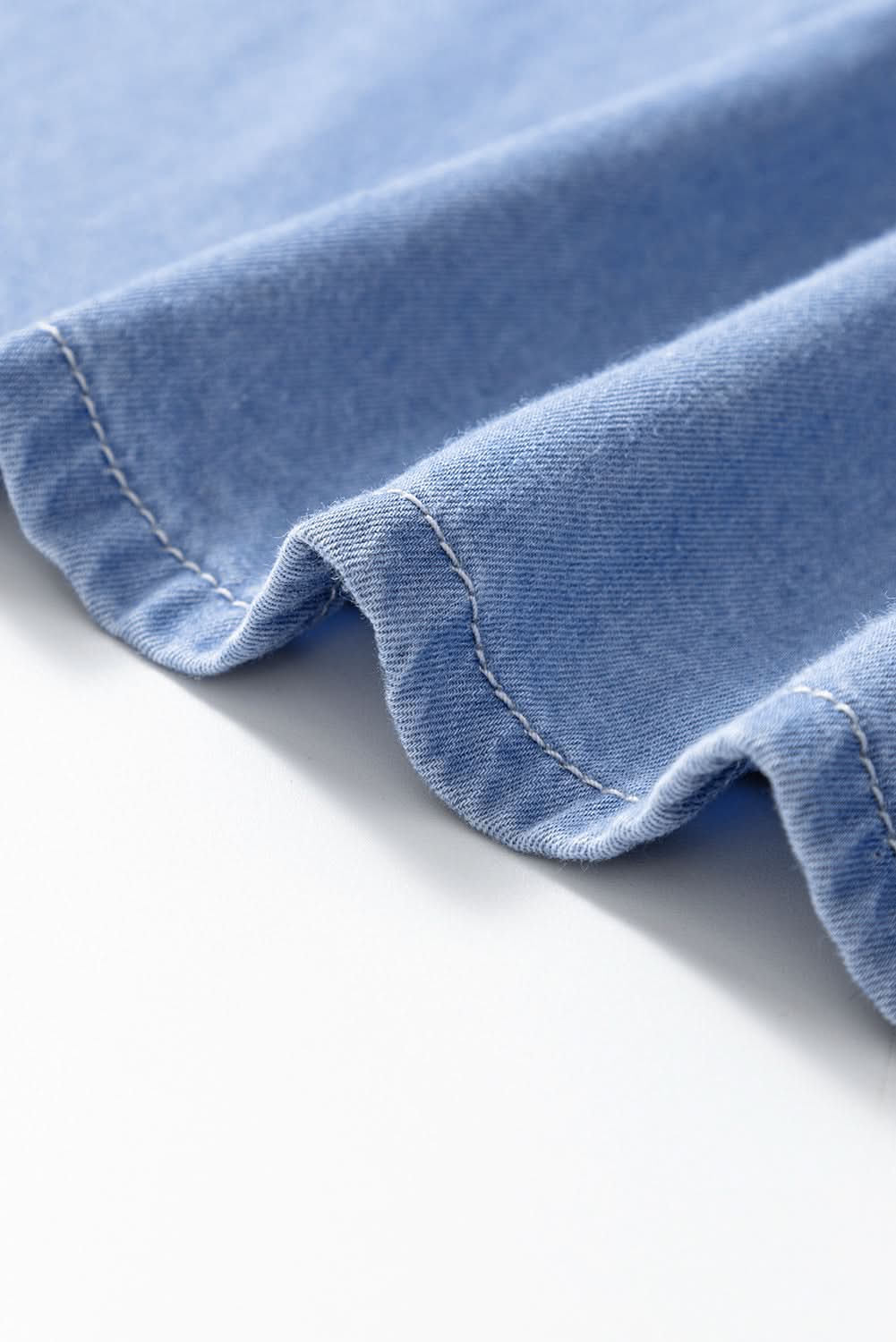 Myosotis Chambray Deep V Neck Bracelet Sleeve Maxi Dress