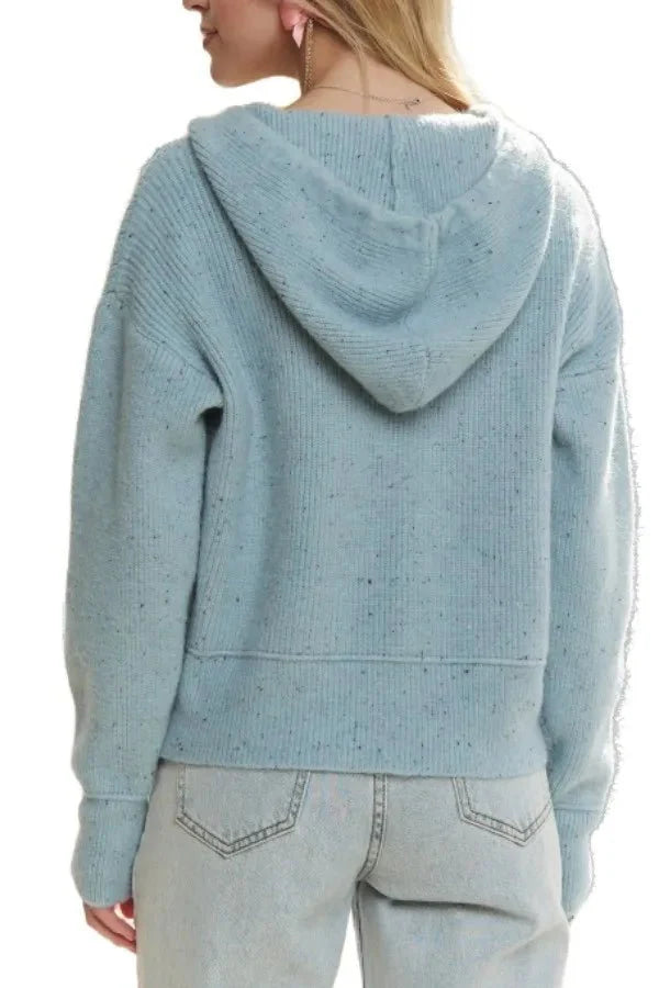 Trendsi ADORA Hoodie Sweater Cardigan - Relaxed Fit with Ribbed Cuffs