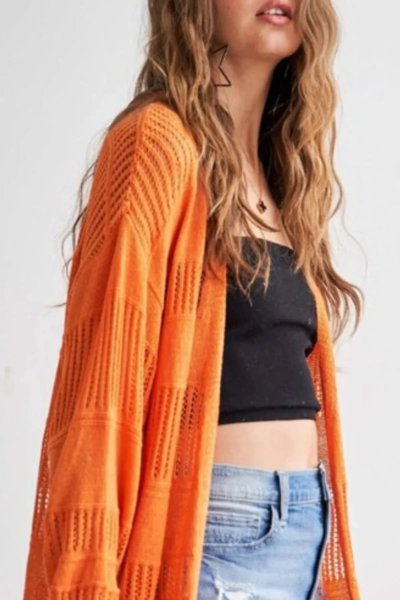 Trendsi ADORA Lightweight Knit Cardigan - Orange - Medium