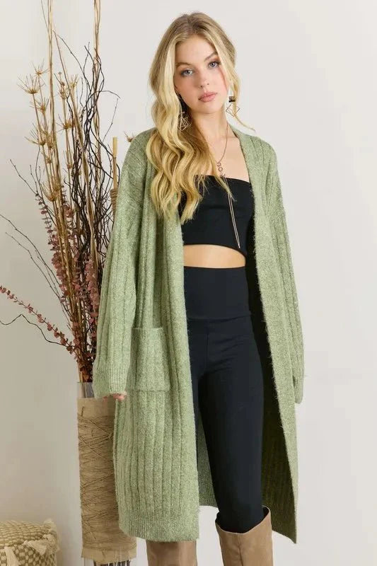 Trendsi ADORA Super Soft Rib Knit Cardigan - Cozy Apparel & Accessories