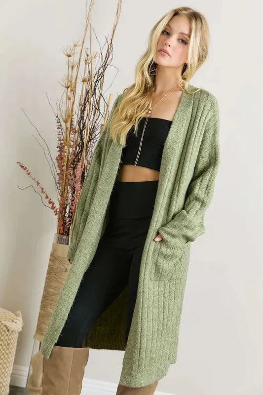 Trendsi ADORA Super Soft Rib Knit Cardigan - Cozy Apparel & Accessories