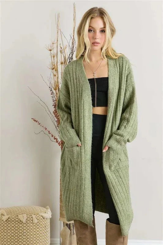 Trendsi ADORA Super Soft Rib Knit Cardigan - Cozy Apparel & Accessories