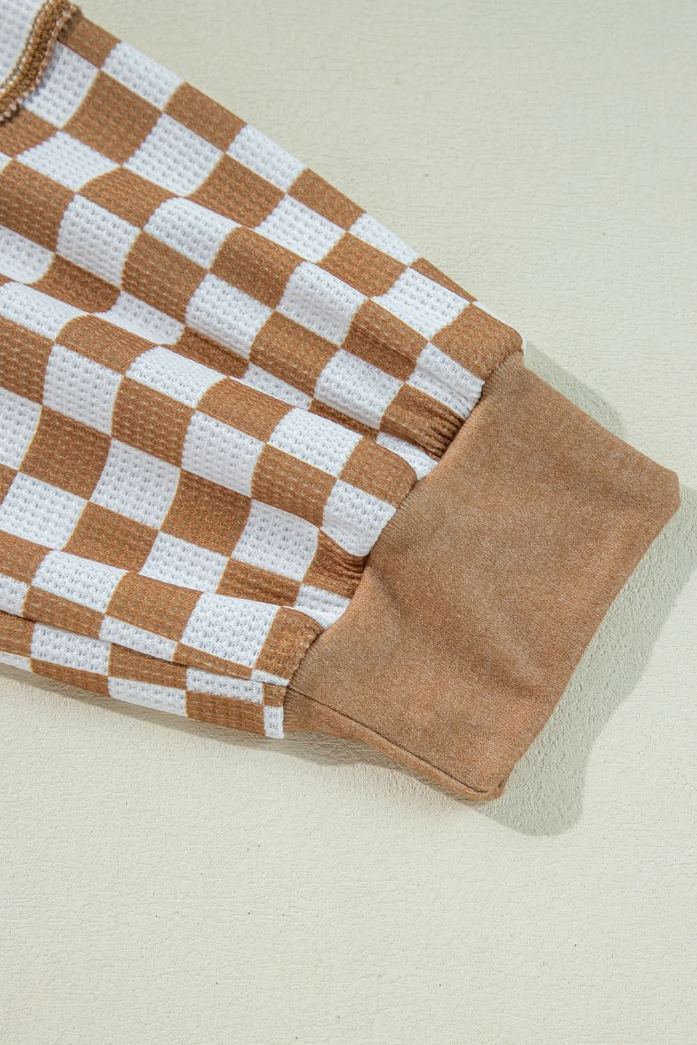 Chic plus size khaki mixed print top