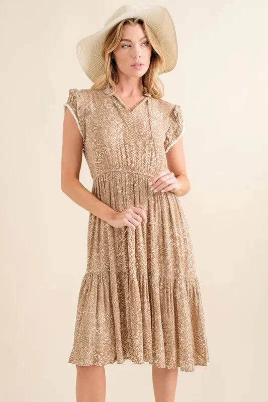 Trendsi And The Why Boho Maxi Dress Taupe Small