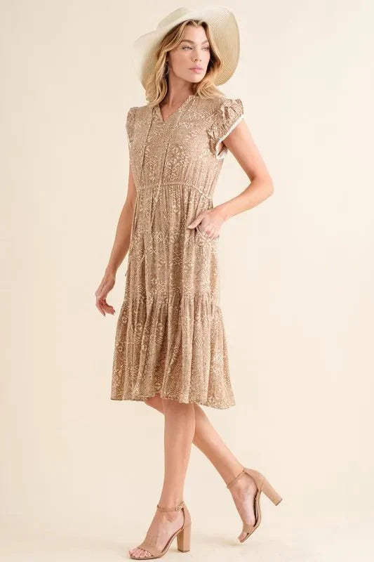 Trendsi And The Why Boho Maxi Dress Taupe Small
