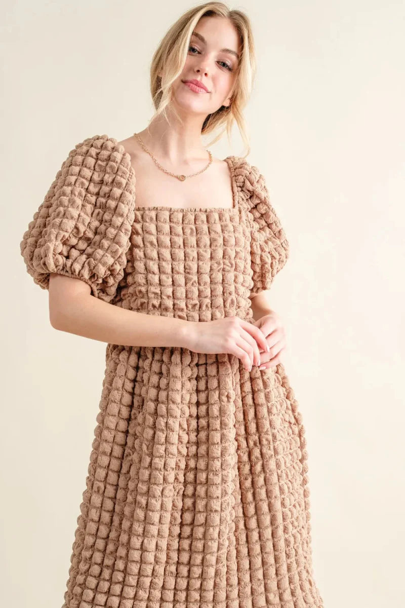 Trendsi And The Why Square Neck Puff Sleeve Dress - Full Size Women's Apparel