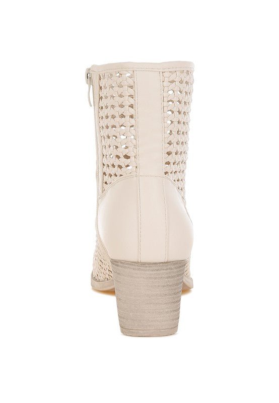 Rag Company Artisole Woven Pleather Block Heel Boots - Stylish Comfort Footwear