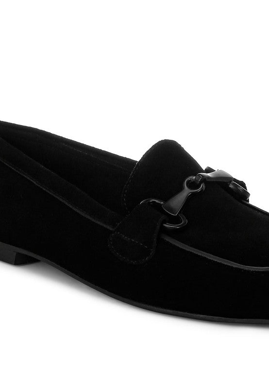 Rag Company Awen Monochromatic Horsebit Real Suede Loafers for Men